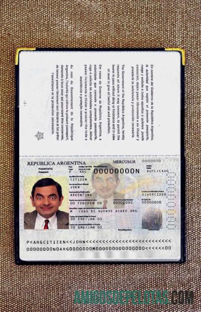 Visual fotográfico do presente do passaporte argentino 2012 baixar para verificação